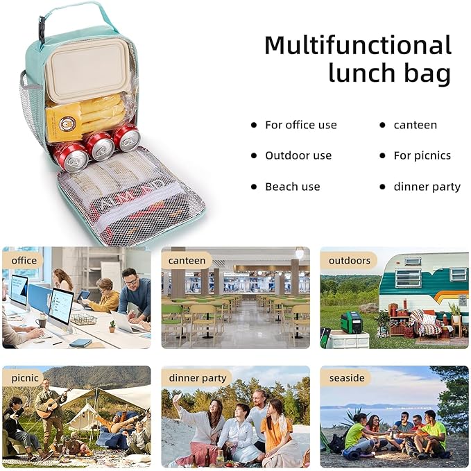 Lovoeo Lunch box Lunch bag for men women Insulated Lunchbox Lunch bags for Work Picnic Travel (baby blue)