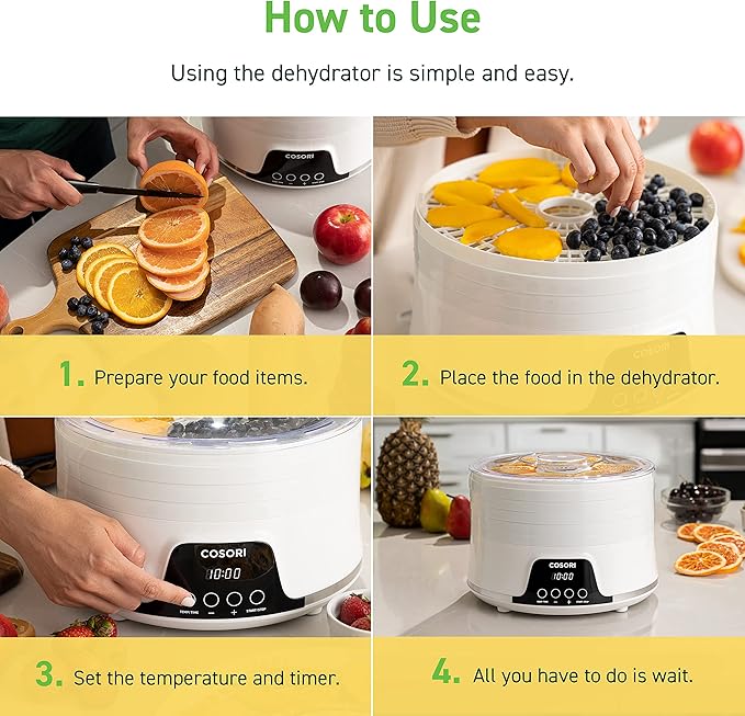 COSORI Food Dehydrator, Expend to 7 Trays, Small BPA-Free Dryer with Adjustable Space, 50 Free Recipes for Jerky, Fruit, Meat, Dog Treats, Herbs, Vegetable, Mushrooms, and Egg