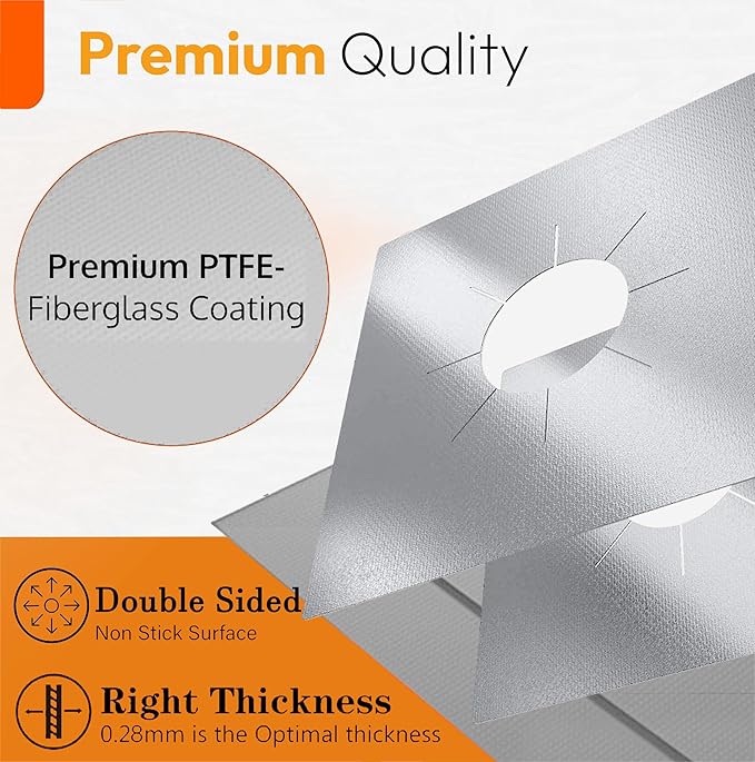 Stove Gap Covers Stainless Steel 2PC(0.08"–0.7"W,13.8"–27.5"L)+4PC Gas Burner Covers+2PC Oven Liners+30"(2x15") Silicone Magnetic Stove Shelf|Universal Gas Stove Accessory Bundle Bonus 3 Brushes