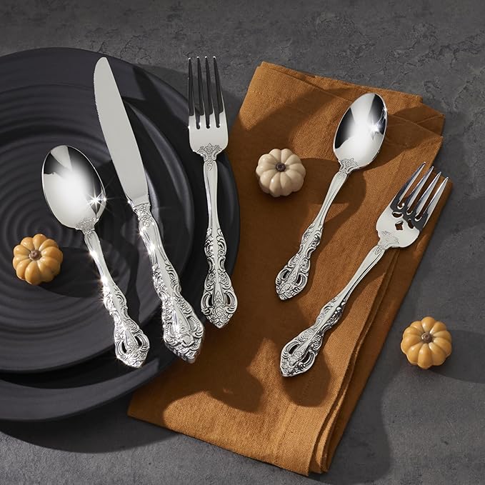 Oneida 2765045AL20 Michelangelo 45 Piece Fine Flatware Set, Service For 8