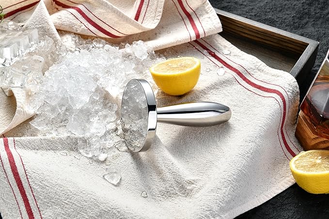Meat Pounder Tenderizer - Solid Cast Stainless Steel Round Chicken Flattener Tool - Works Great As A Smash Burger Press - Dishwasher Safe