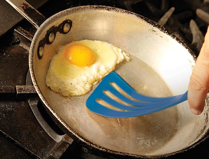 Mercer Culinary Hell's Tools Hi-Heat Slotted Spatula, 12 Inch x 3.5 Inch, Blue (Pack of 5)
