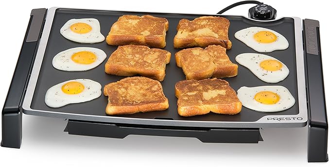Presto 07073 Electric Tilt-N-fold Griddle, 19", Black & 06852 16-Inch Electric Skillet with Glass Cover