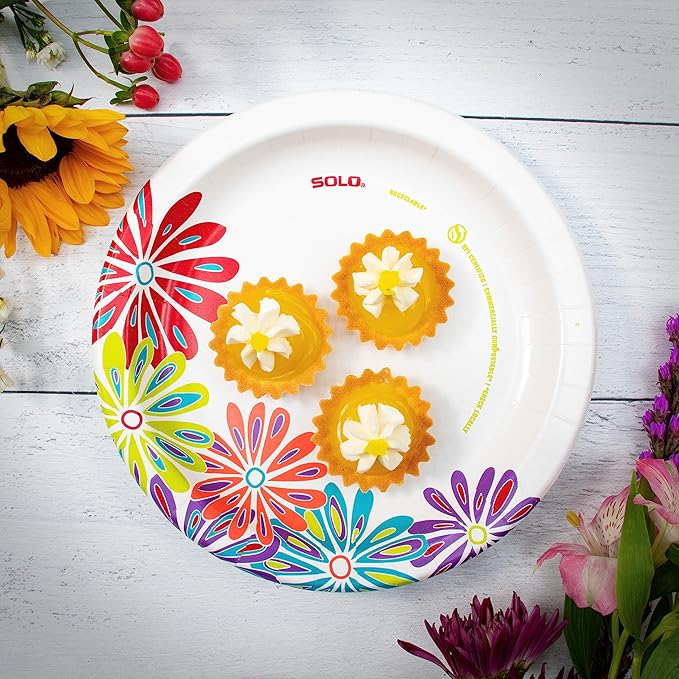 Solo AnyDay 8.5" Paper Plates, Medium, Printed, Mega Pack of 150ct
