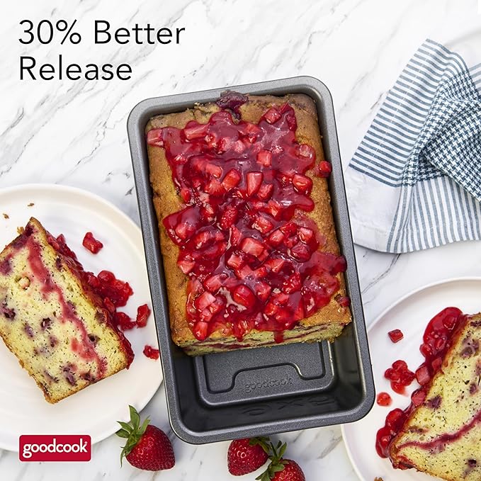 GoodCook PRO Loaf Pan Nonstick Carbon Steel Bakeware with Easy-Clean Non-Stick Coating, Oven & Dishwasher Safe Pan for Breads Pound Cakes Banana Breads & More, 9 x 5-Inch, Gray