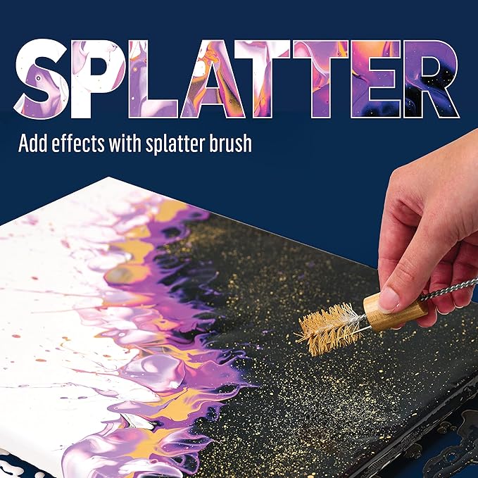 FolkArt Drizzle Blower and Splatter Set, Durable Tools Perfect for DIY Paint Pouring Arts and Crafts Projects, 50821