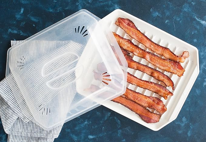 Nordic Ware Bacon Rack with Lid, 10.25x8x2 Inches (Pack of 4)