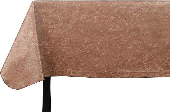 Yourtablecloth Heavy Duty Vinyl Rectangle or Square Tablecloth – 6 Gauge Heavy Duty Tablecloth – Flannel Backed – Wipeable Tablecloth with Vivid Colors & Many Sizes 60 x 120 Camel Print