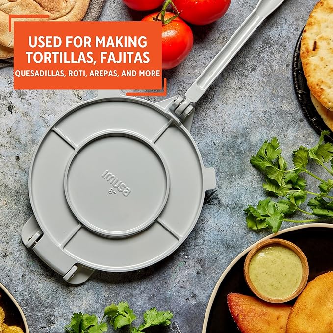 IMUSA USA Tortilla Press,8 Inch,Silver,(Pack of 3)