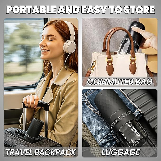 Portable Electric Coffee Bean Grinder with 40 Adjustable Settings, Small Espresso Grinder Rechargeable Burr Coffee Grinder with Multiple Grinding Settings for Travel, Camping, Home & Office.