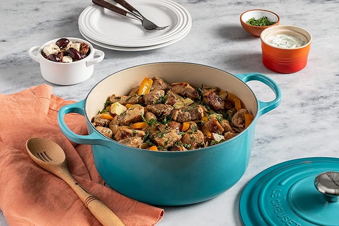 Le Creuset Enameled Cast Iron Signature Round Dutch Oven, 5.5 qt., Caribbean