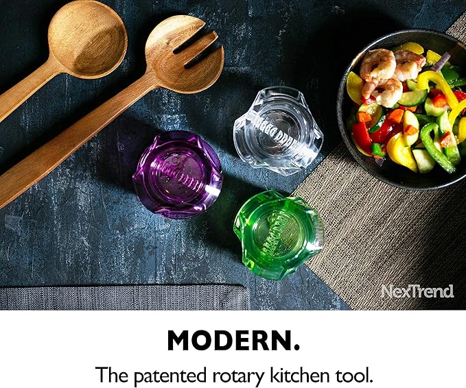 Nextrend Garlic Twister 4th Gen – Garlic Mincer & Garlic Press in One - for Ginger, Herbs, Nuts & more, BPA-Free, Dishwasher Safe, 3–5 Clove Capacity - Clear