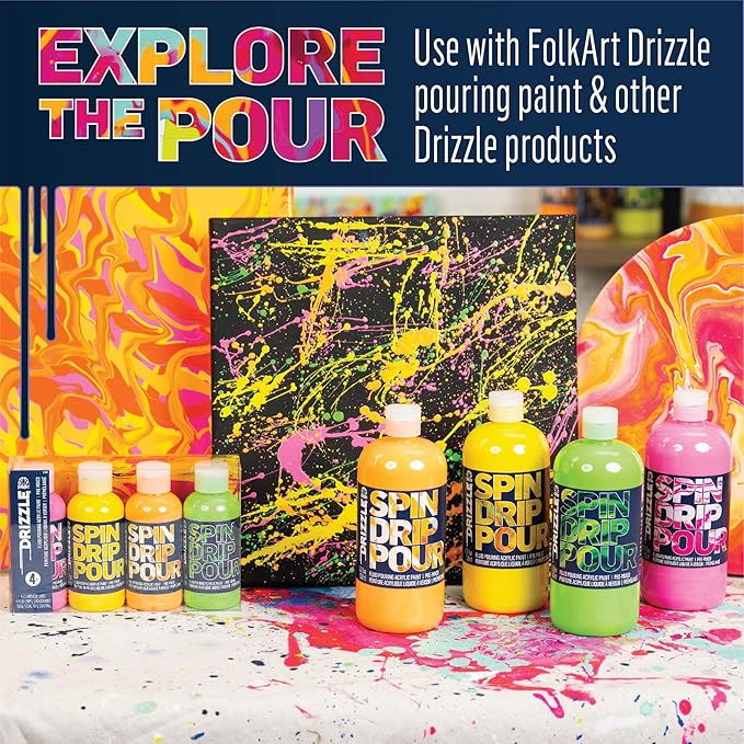 FolkArt Drizzle Tool Set, 3 Pack Slotted Strainer Tool Set Perfect for Fluid Paint Pouring Arts and Crafts Projects, 50419
