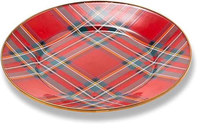 MACKENZIE-CHILDS Enamel Salad and Dessert Plate, Small Plate for Appetizers or Desserts, 8 Inches, Tartastic