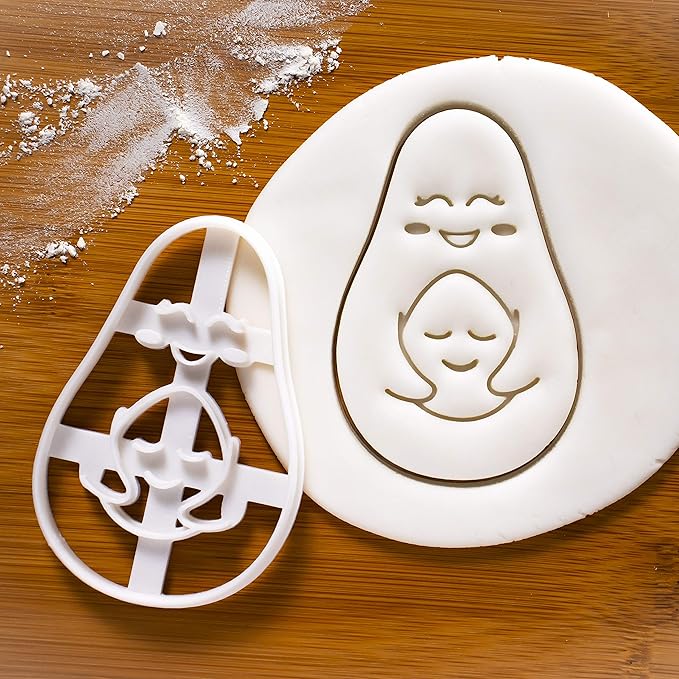 Set of 2 Avocado cookie cutters (Designs: Mother and Child, Avocado and Seed) - Bakerlogy