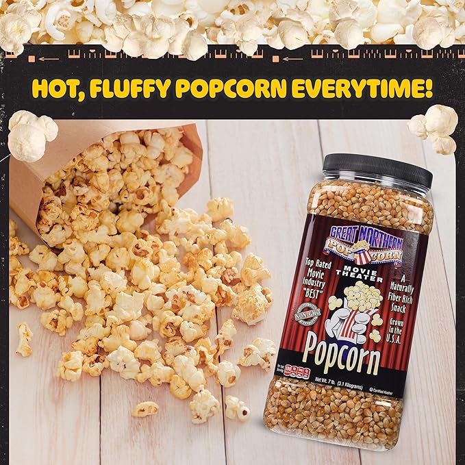 Yellow Popcorn Kernels Bulk Resealable 7lb Jug - Non-GMO Premium Gourmet Popcorn Kernels for Popping in Microwave, Stovetop, or Machine by Great Northern Popcorn