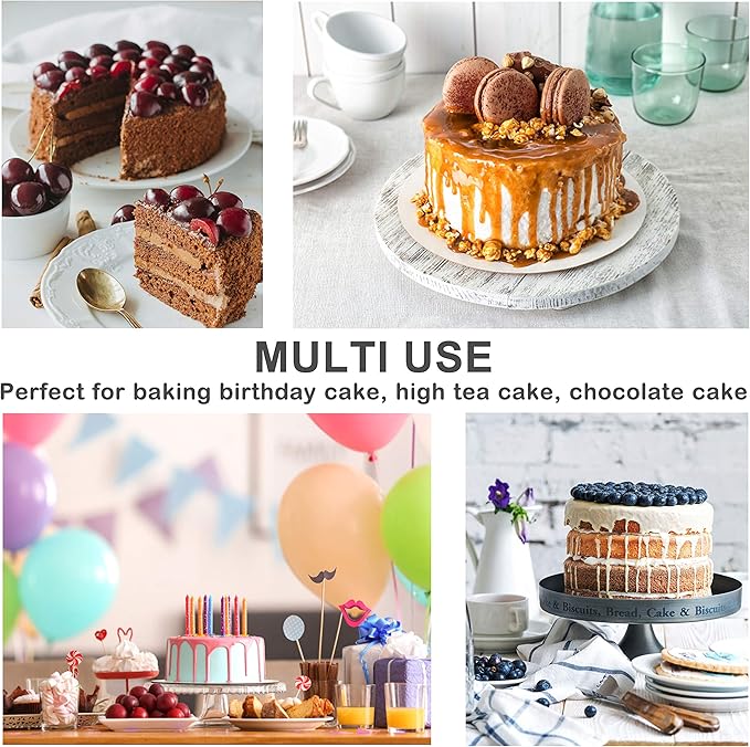P&P CHEF 6 Inch Cake Pans Set, Round Baking Pan Stainless Steel Layer Birthday Wedding Cake Oven Pans, Non Toxic & Heavy Duty, Deep Side & Mirror Finish, Dishwasher Safe, (3Pcs)