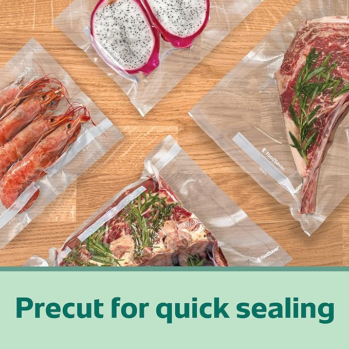 FoodSaver Heavy Duty Quart Vacuum Seal Bags, 44 Pack with 30% Extra Thickness, Compatible with All FoodSaver Appliances