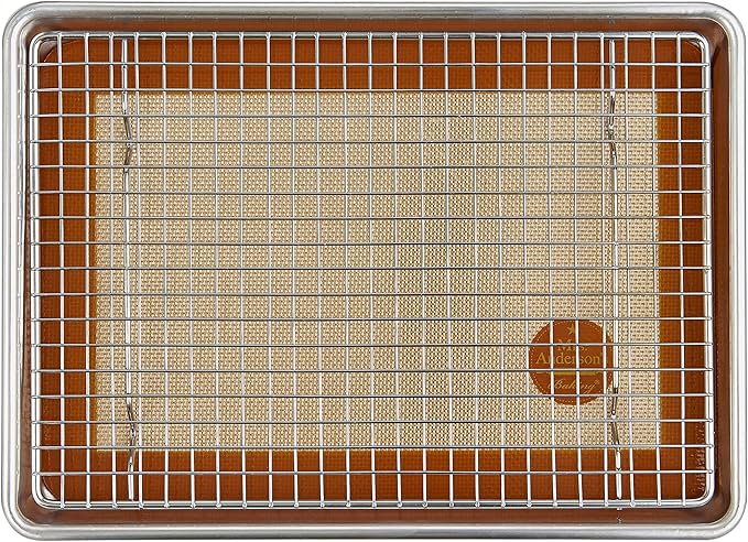 Mrs. Anderson’s Baking Quarter Sheet Pan, 9.5-Inches x 13-Inches, Heavyweight Commercial Grade 19-Gauge Aluminum