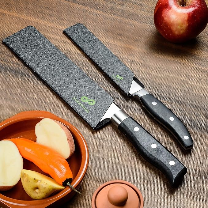 EVERPRIDE 6 Inch & 8 Inch Chef Knife Guard Set (2-Piece Set) Universal Blade Edge Cover Sheaths for Chef and Kitchen Knives – Durable, BPA-Free, Felt Lined, Sturdy ABS Plastic – Knives Not Included