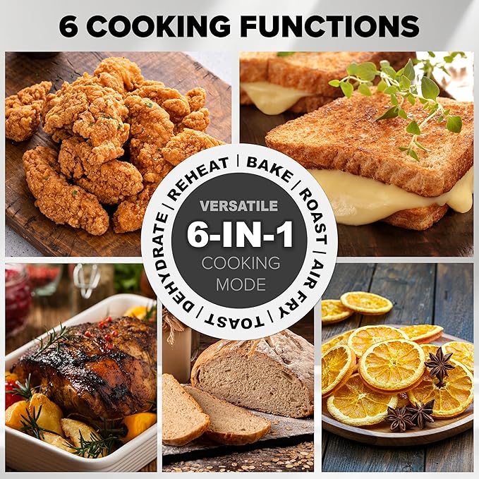 Nuwave Brio Plus 6-in-1 Air Fryer, 7-Qt Large Capacity, 50°F–400°F Precise Temp Control, Non-Toxic PFAS-Free Nonstick, Air Fry, Bake, Roast, Toast, Dehydrate, Reheat, 100 Presets, Dishwasher Safe