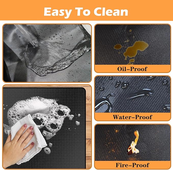 76X48in Grill Mats for Outdoor Grill,Fits Most Grills, Smokers, Griddles and Outdoor Charcoal, Flat Top,Deck and Patio Protector