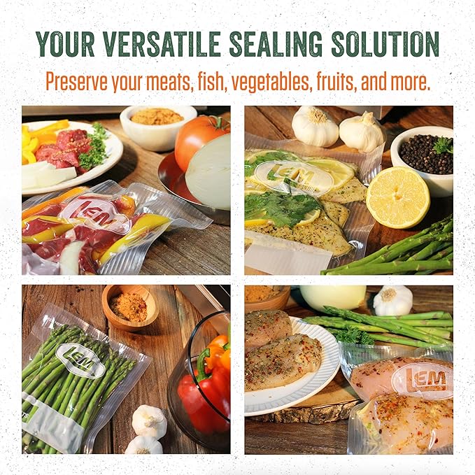 LEM Products Gallon Zipper Top Vacuum Sealer Bags, 11 x 16 Inches, Compatible with Most Major Vacuum Sealer Brands, 20 Count