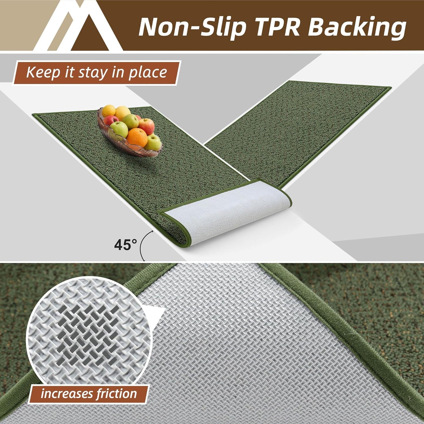 COSY HOMEER-Door-Mat 32"x48" Non Slip Absorbent Entryway Rugs Dirt Trapper Doormats Washable Entrance Mats Low Pile Welcome Floor Mat for Front Back Door and Entry Mats,Green