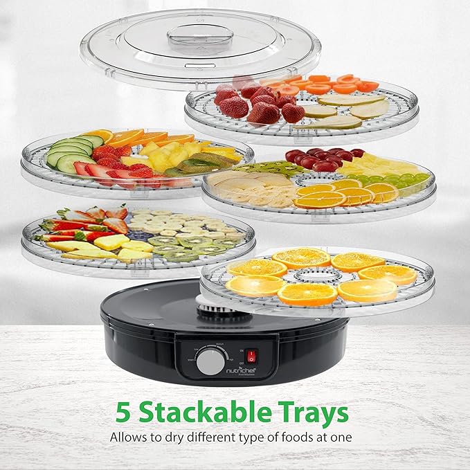 NutriChef AZPKFD14BK Food Dehydrator, Black