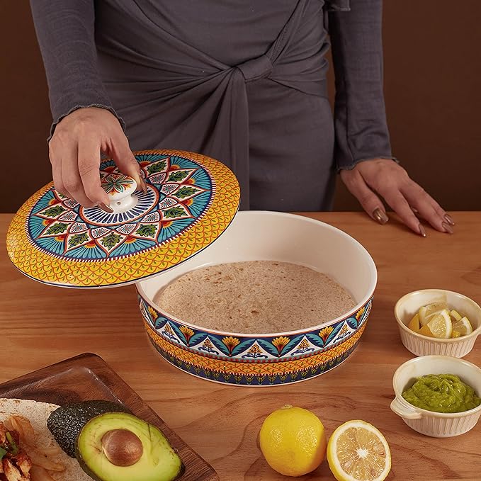 Bico Havana Taco Tuesday Set, Tortilla Warmer and Taco Holder, Microwave and Dishwasher Safe