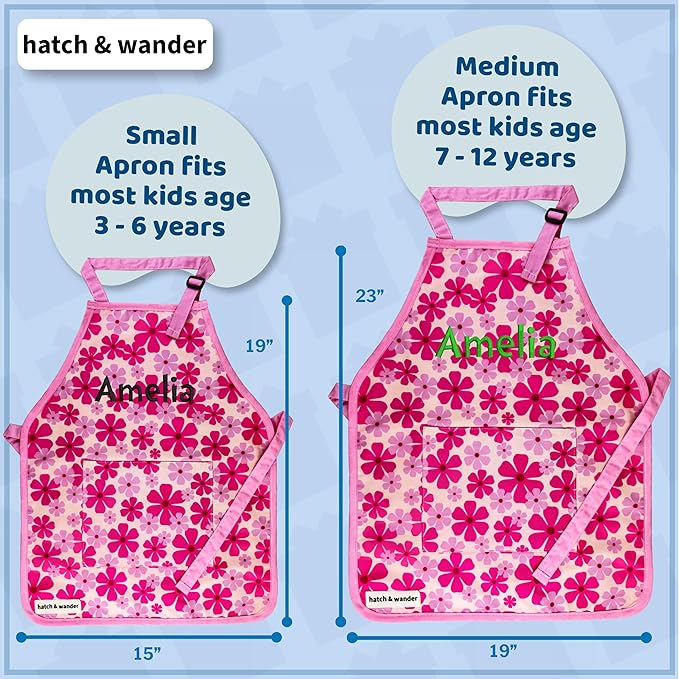 hatch & wander Kids Baking Set Bundle | Kids Apron & Chef Hat | Oven & Mix (included mix may vary)