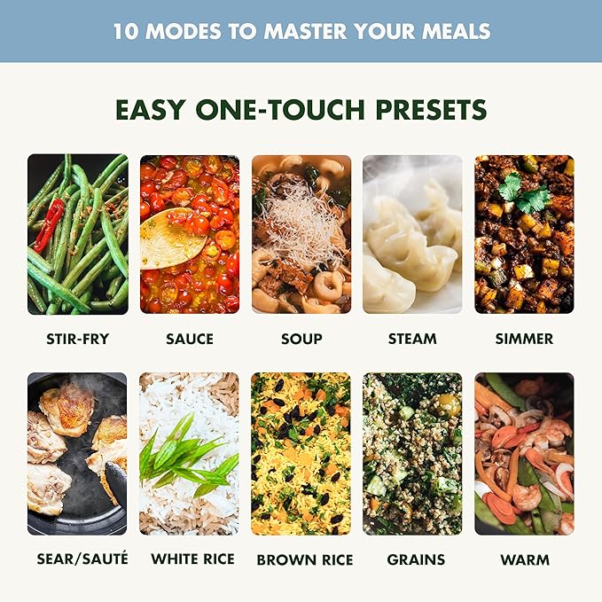 GreenPan Elite Essential Smart Electric 6QT Skillet Pot,Sear Saute Stir-Fry and Cook Rice, Healthy Ceramic Nonstick and Dishwasher Safe Parts, Easy-to-use LED Display, PFAS-Free, Blue Haze