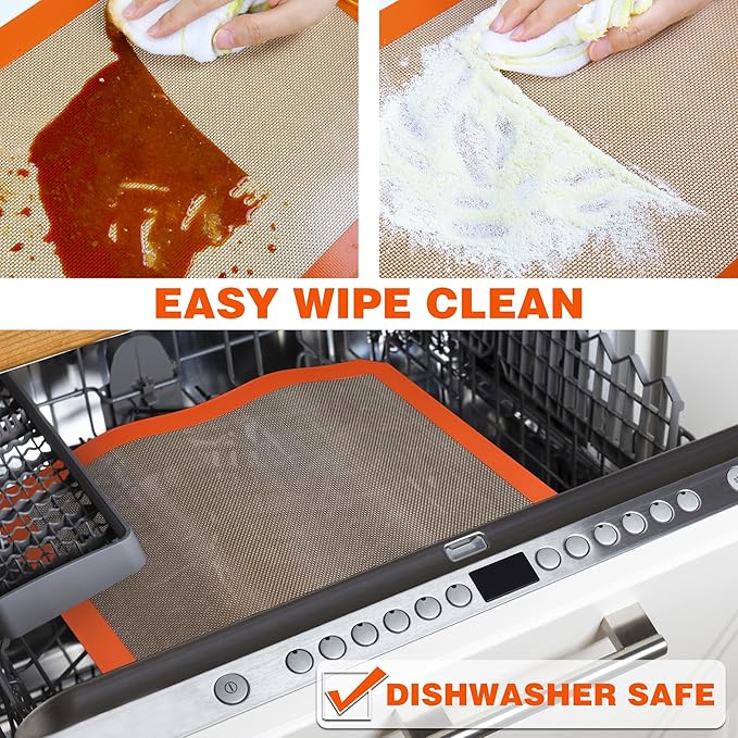 Silicone Baking Mats Set of 2 Square Non-Stick Reusable Air Fryer Linner - Best German Silicone - 9 inch