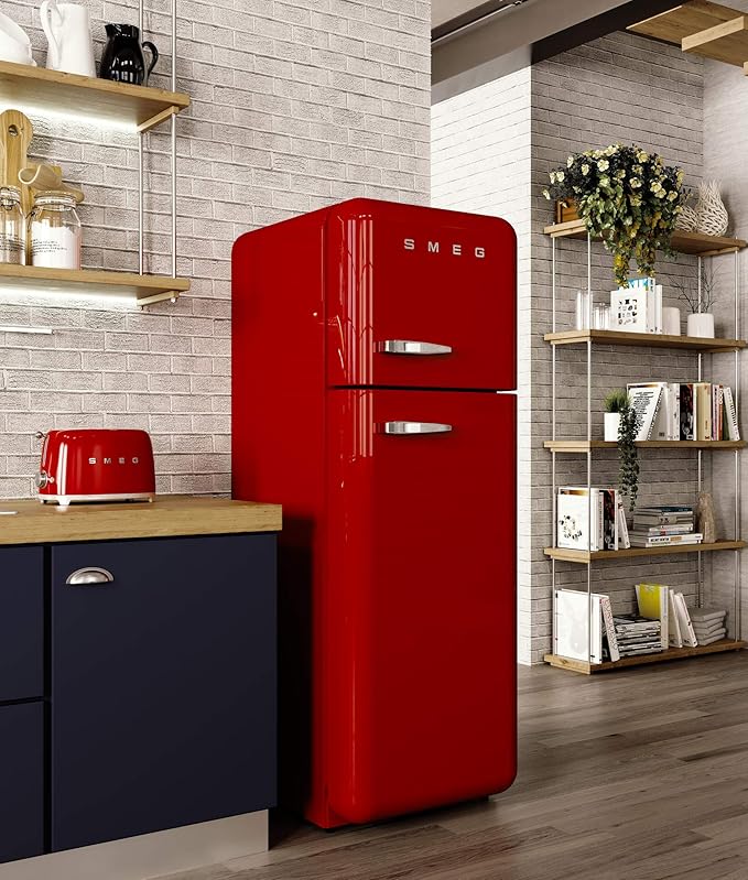SMEG 2 Slice Toaster with 6 Presets and Defrost Function and Removable Crumb Tray TSF01RDUS, RED