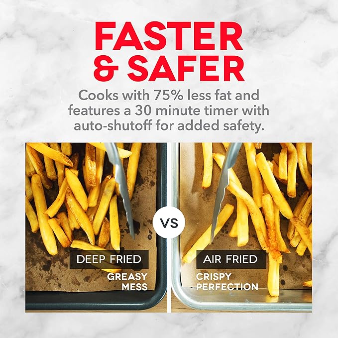 Dash AirCrisp® Pro Digital Air Fryer - Adjustable Temperature Control - Auto Shut-Off Feature & Multiple Presets - Removable Crisper Basket - 3 Quarts - Red