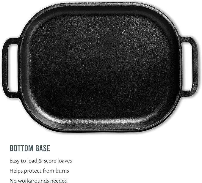 Challenger Bread Pan Cast Iron Loaf Pan with Lid for Artisan Sourdough and Homemade Bread Baking, Pre-Seasoned, Heavy Duty, Oven Safe, Made in USA