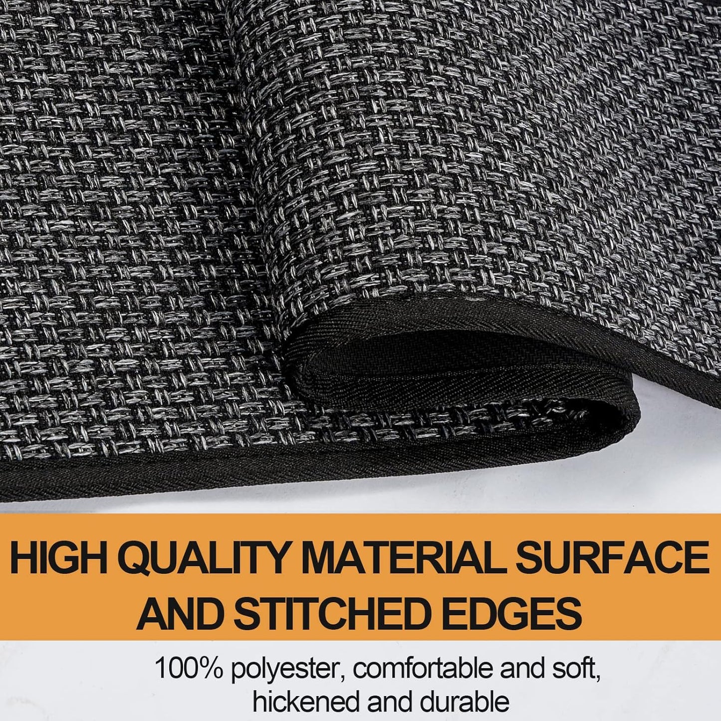 Kitchen Mat 1 PCS, Cushioned Non Slip Rugs for Kitchen Floor, Absorbent Runner Comfort Standing Mats Washable for Kitchen, Office, Home, 17.3"x47" (Black)
