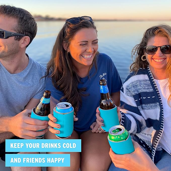 Blank Beer Can Coolers Sleeves (14-Pack) Soft Insulated Beer Can Cooler Sleeves - HTV Friendly Plain Can Sleeves for Beer Cans & Bottles - Blanks for Vinyl Projects & Wedding Favors (Robins Egg Blue)