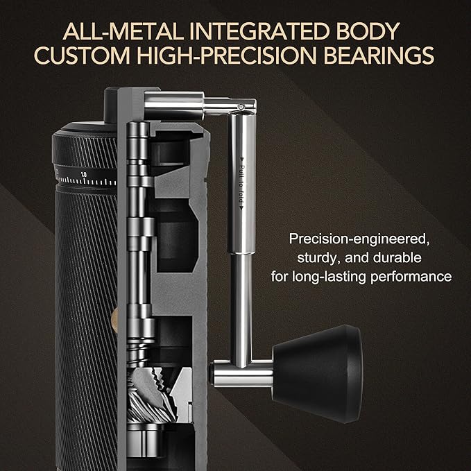 TIMEMORE Chestnut S3 Coffee Grinder with External Point to Point Precision Digital Adjustment, Stainless Steel S2C890 Burr, 30g Capacity, Suitable for Travel/Camping.(S3 Black)