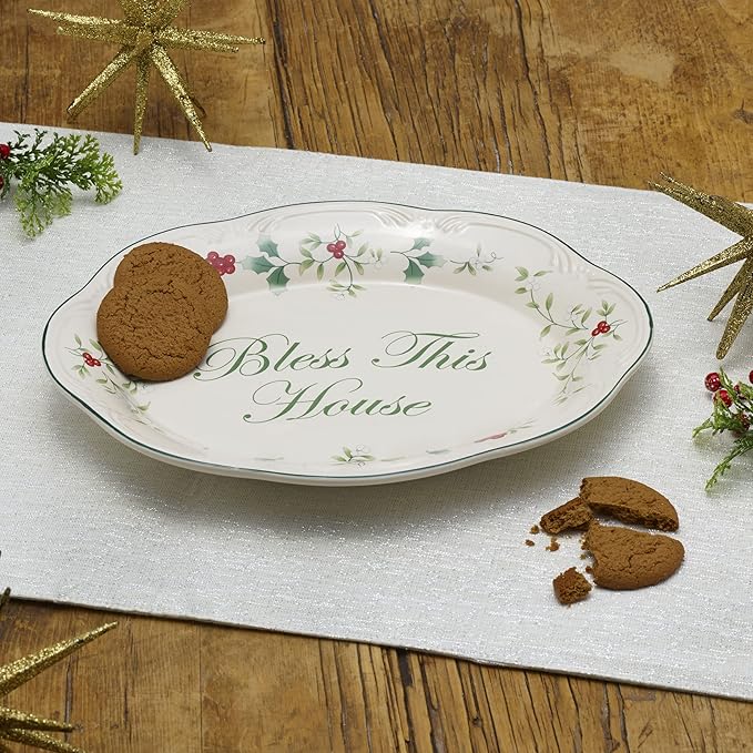 Pfaltzgraff Winterberry Bless This House Plate - 11-Inch
