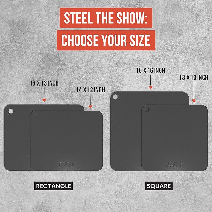 Chef Pomodoro Pizza Steel for Oven 14 Inch 1/4 Inch Thick, Baking Steel for Oven, Grill, Sourdough Bread, Baking Stone for Oven With Lifting Holes 14" X 12" (35.6 x 30.5 cm)