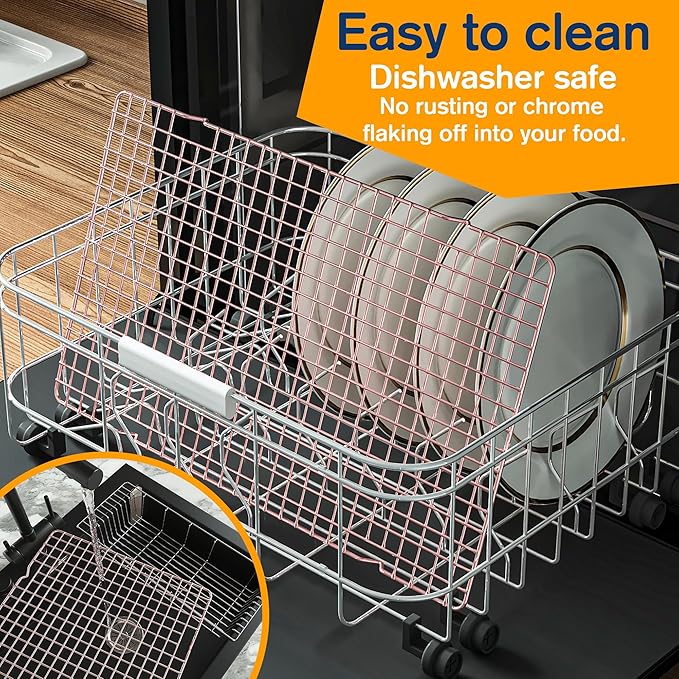 2PCS Cooling Racks for Cooking and Baking - 10" x 16"Heavy Duty Stainless Steel Wire Rack for Baking, Grilling, Roasting - Oven & Dishwasher Safe - Fits Half Sheet Pan（Rose Gold）