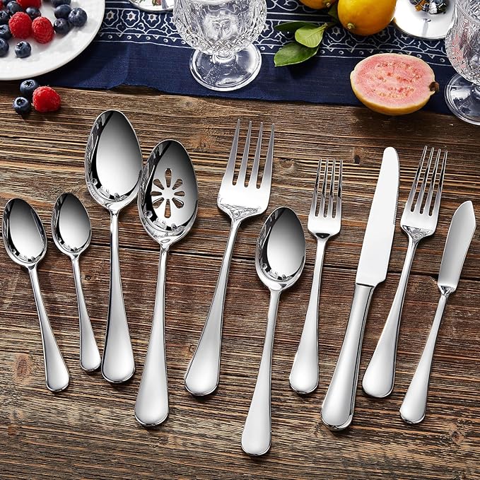 KEAWELL Premium Verona 4-Piece 5.9 inch Spoon Set – 18/10 Stainless Steel, Heavy-Duty Mirror-Finished Flatware for Daily Meals, Hosting and Special Occasions (4, Small Spoons)