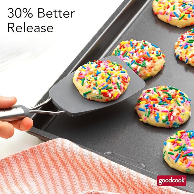 GoodCook PRO Medium Baking Sheet Pan Nonstick Warp & Scratch-Resistant Dishwasher-Safe Carbon Steel Construction for Even Baking Oven Safe to 480°F, 10 x 15-Inch, Gray