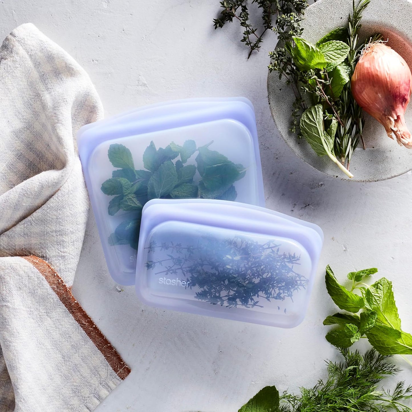 Stasher Premium Silicone Reusable Food Storage Bags, 4-Pack, Tie Dye Multi, Multi-Use Food Storage Bags, Lunch Bag, Travel Containers, BPA Free, Leak-free, Dishwasher-Safe, Eco-friendly