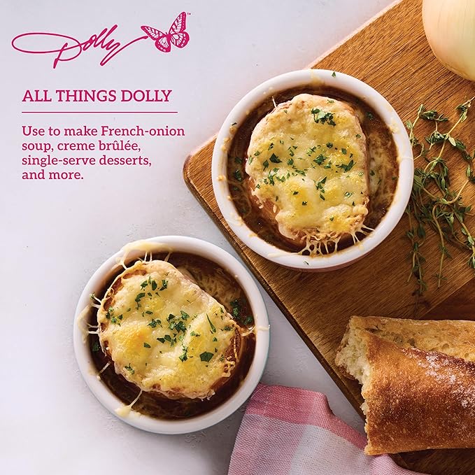 Dolly Parton Ramekin Set – Ceramic Bakeware with Mosaic Flower Design, Oven/Microwave/Freezer Safe, Even Heat Distribution, For Desserts, Soufflés and Casseroles, 2 Piece, 7 Ounce
