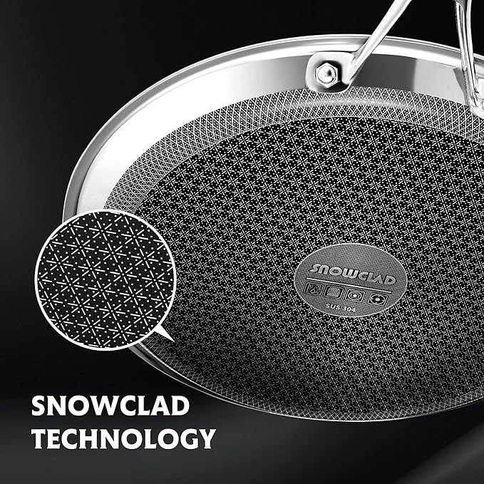 SNOWCLAD Crepe Pan,10 in Nonstick Crepe Pan, Stainless Steel Flat Skillet,Non Stick Dosa Tawa Comales Para Tortillas Pancake Pan,Dishwasher and Oven Safe Cookware,Induction Compatible, PFOA Free