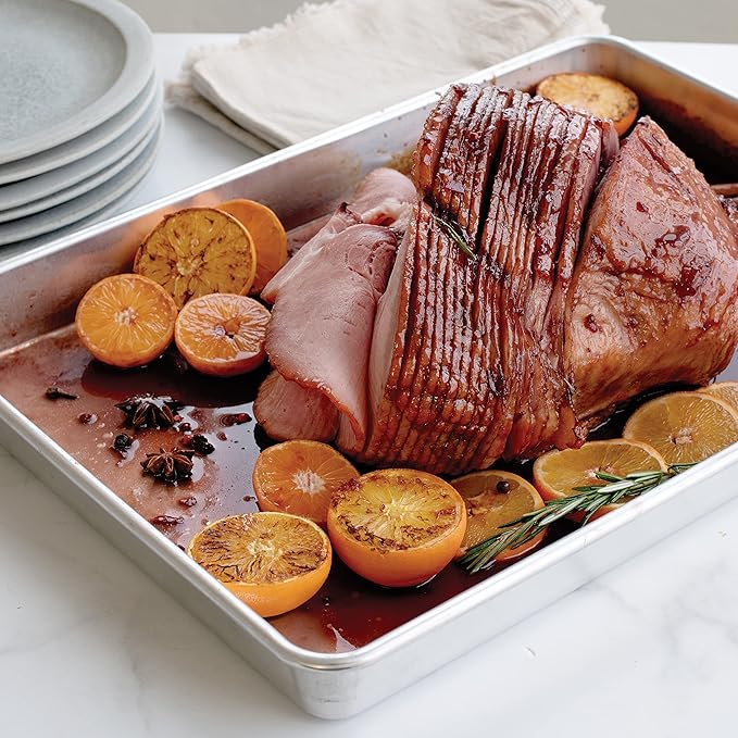 Nordic Ware Extra Large High-Sided Baking Pan, 21.1 x 15 x 2 inches, XL Big baking pan Natural Uncoated Aluminum, Reinforced Steel Rim Prevents Warping, Big Batch