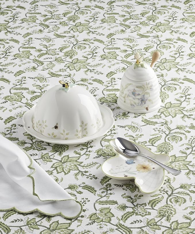Lenox Home And Kitchen, Butterfly Meadow Beehive Spoon Rest, Porcelain Material, Dishwasher Safe, Kitchen Decor, Coffee Bar Accessories, Butterfly And Flowers Design, Home Accessories (White, 1 Piece)