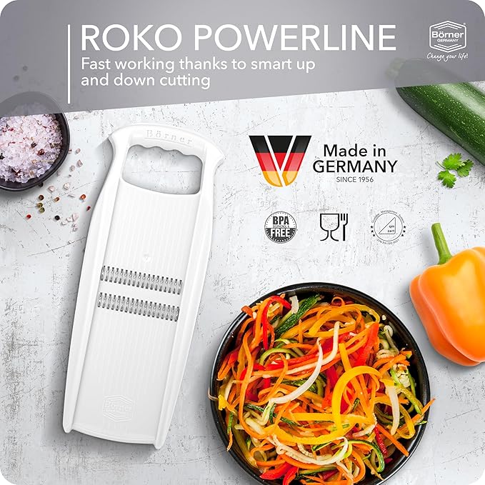 BORNER Roko PowerLine | Vegetable Grater Börner - Quality Made in Germany, Color:White
